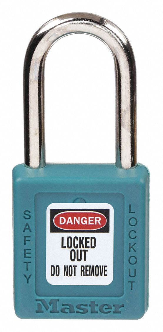 Master Lock Lockout Padlock,KD,Teal,1-3/4"H  410TEAL