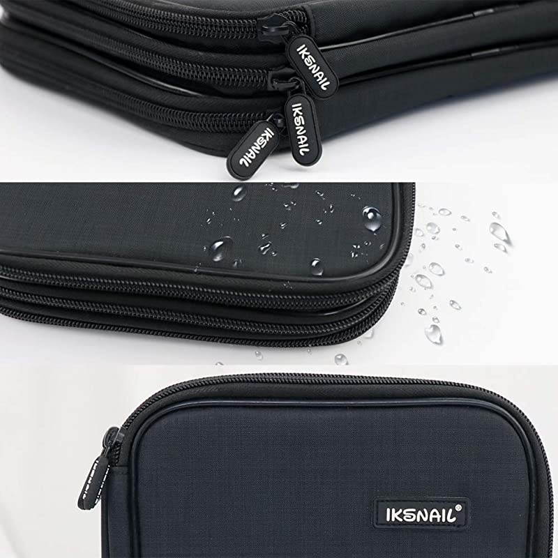 Electronic Organizer Three Layer Cable Organizer Bag Travel Gadget Storage Case for USB Cable Hard Drive Power Bank Digital Camera iPad MiniTablet or EBook up to 79 Black