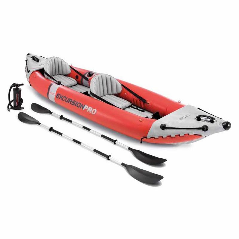 Intex Explorer 200 Inflatable 2 Person River Boat Raft Set with 2 Oars & Pump