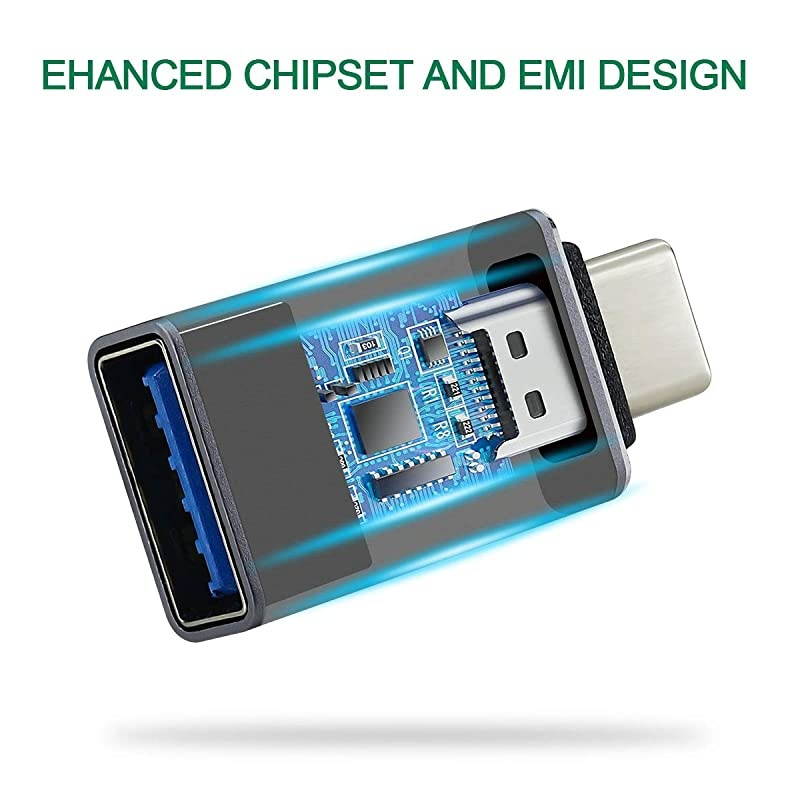 USB C to USB 3.0 Adapter,  3 Pack USB C to A Male to Female Adapter Compatible with MacBook 2018 2017 2016, Samsung Galaxy Note 8, Galaxy S8 S8+ S9, Google Pixel, Nexus, and More - Silver