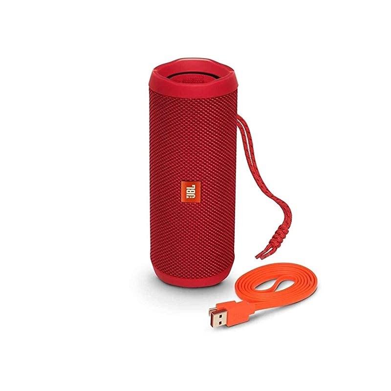 Flip 4 Portable Bluetooth Wireless Speaker Bundle with Anker PowerDrive 2 2Port USB Car Charger Red