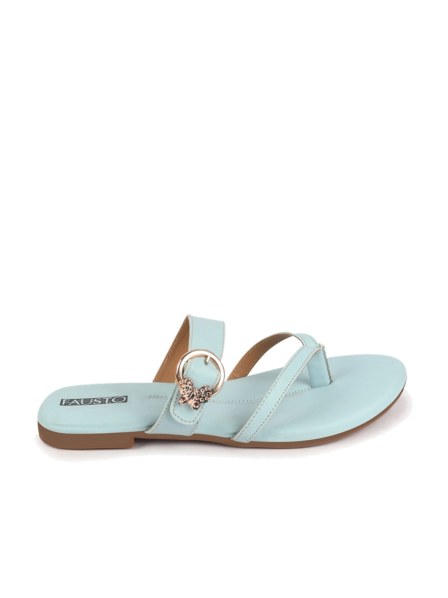 Fausto Women's Sky Blue Thong Sandals