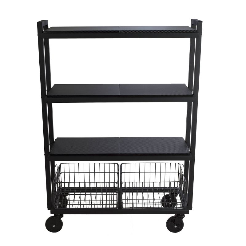 Cart System with wheels 4 Tier Black - Atlantic