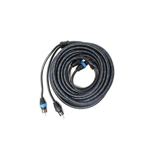 sky high car audio 2 channel 12 ft rca cables triple shield nylon coated