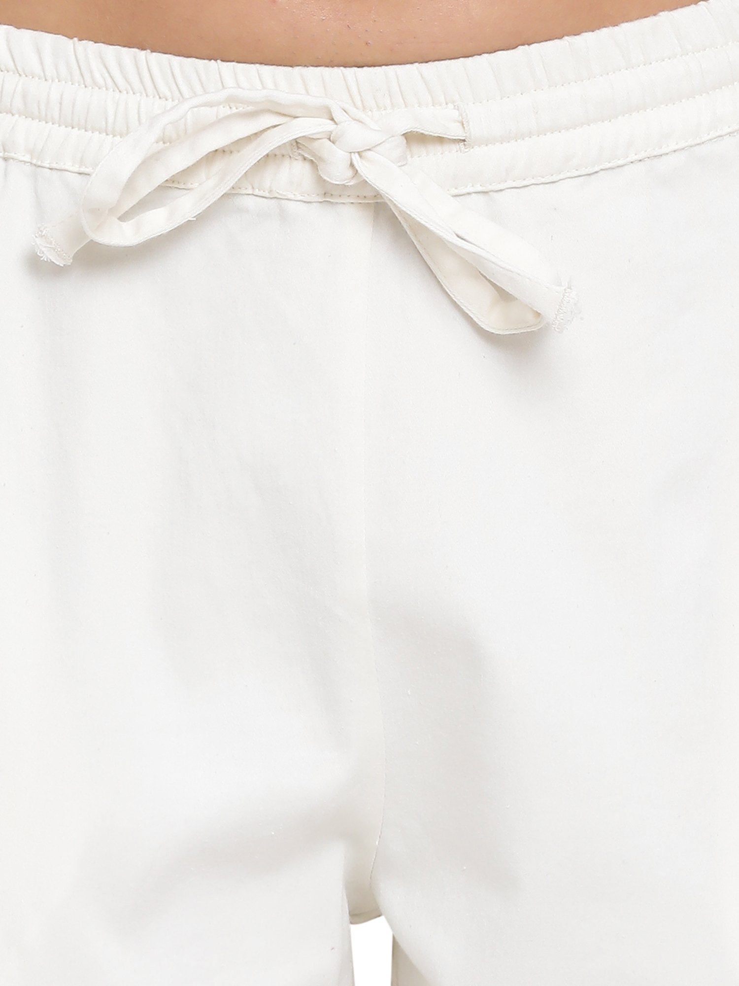 Rooted White Cotton Trousers