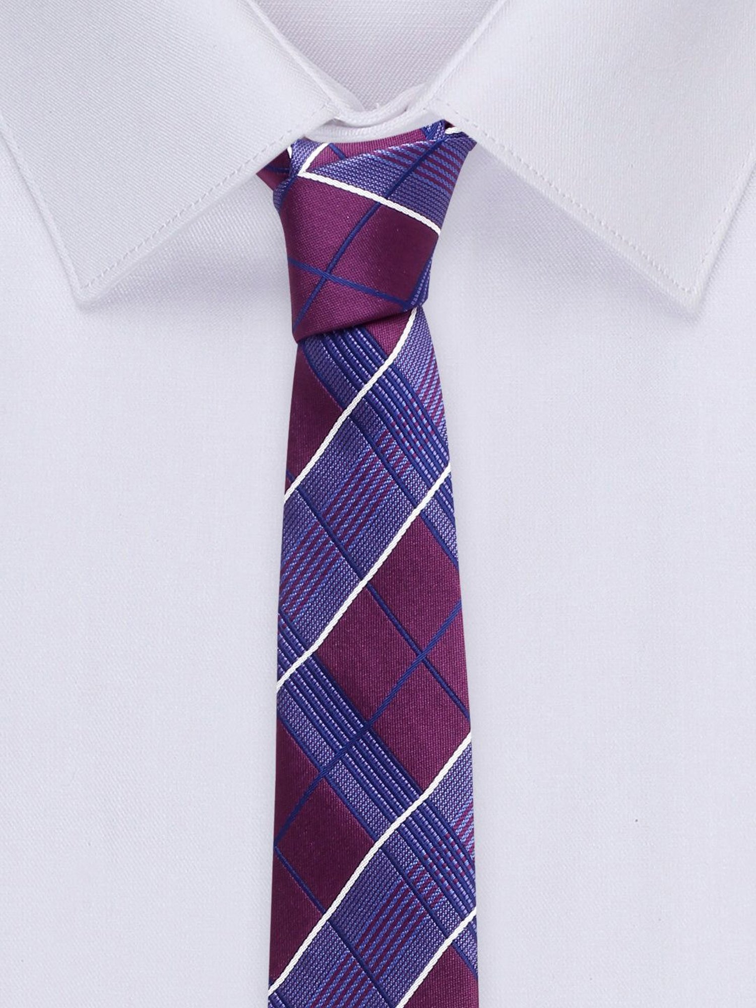 Louis Stitch Purple Checks Necktie Gift Set - Set of 5