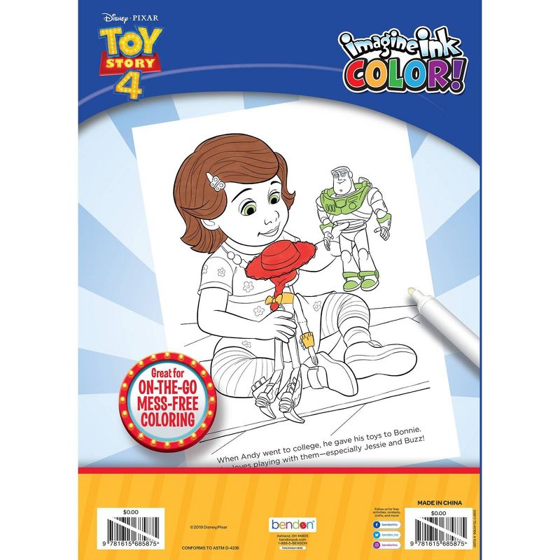 Toy Story 4 Imagine Ink Coloring Book with Mess-Free Magic Ink Markers - Bendon