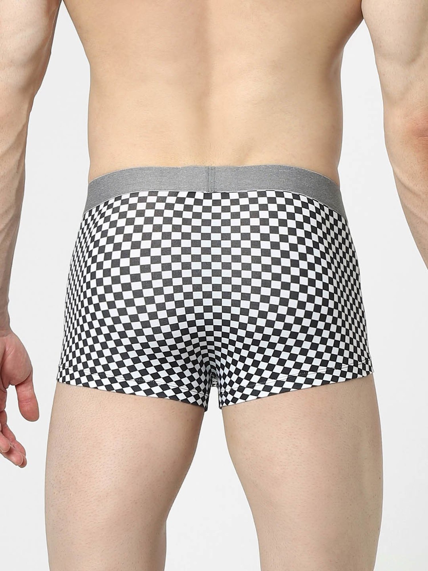 Jack & Jones White & Black Check Trunks