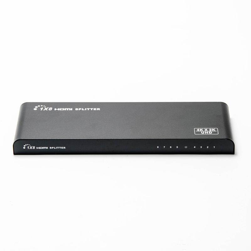 4k 1x8 hdmi 2.0 splitter with 3d uhd-hdr support 60hz, 8 way hub for multiple flat panel hdtv display screens