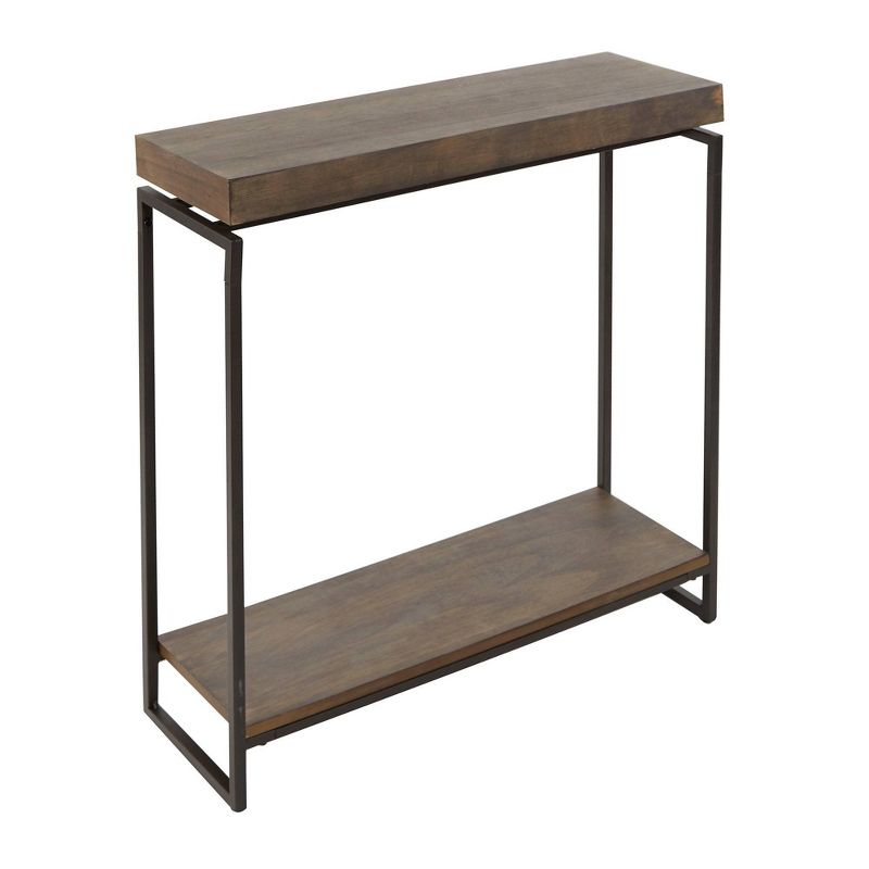 Floating Top Slim Console Table Gunmetal/Wood - Silverwood