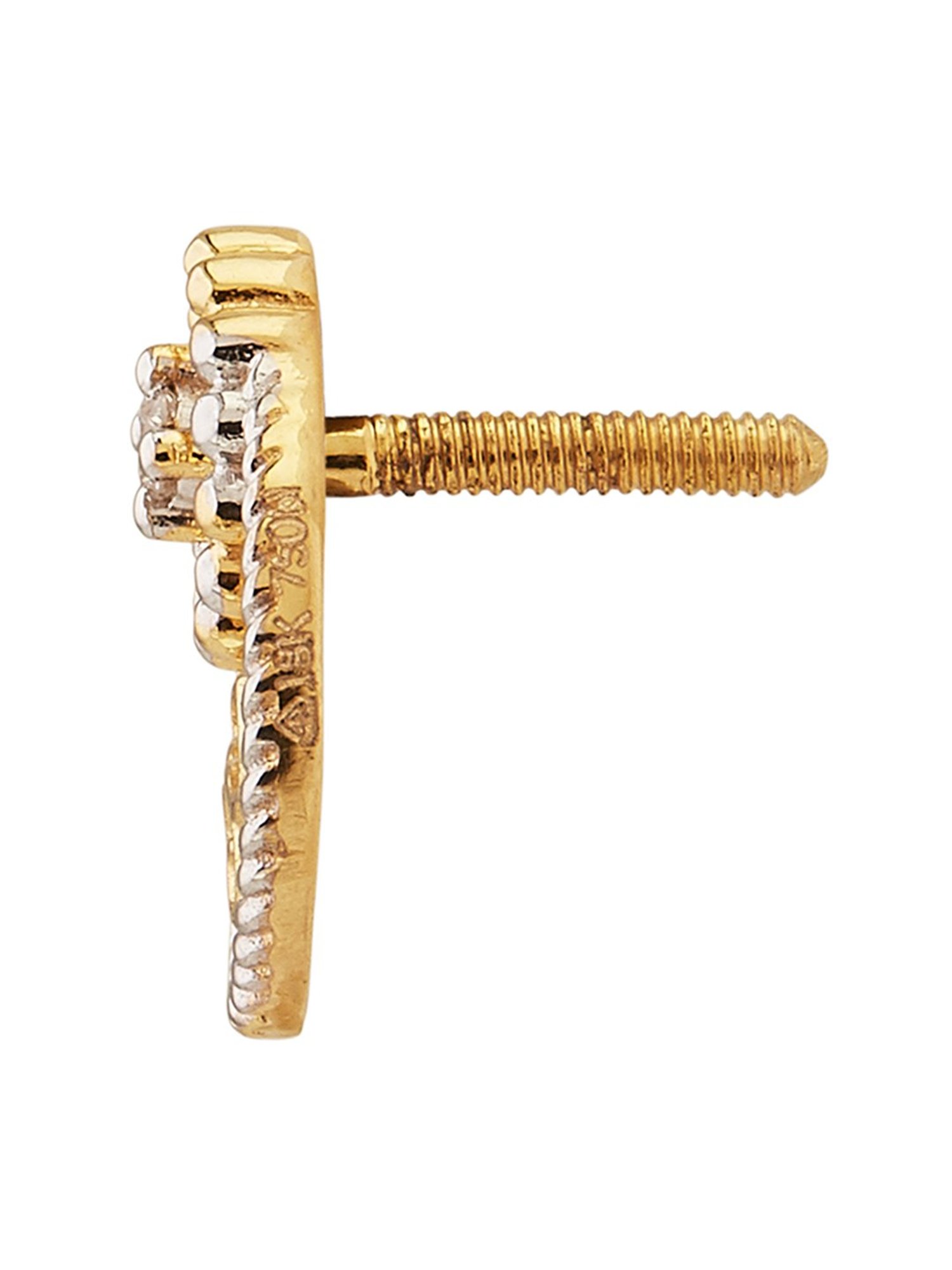 Waman Hari Pethe Jewellers 18k Gold & Diamond Earrings