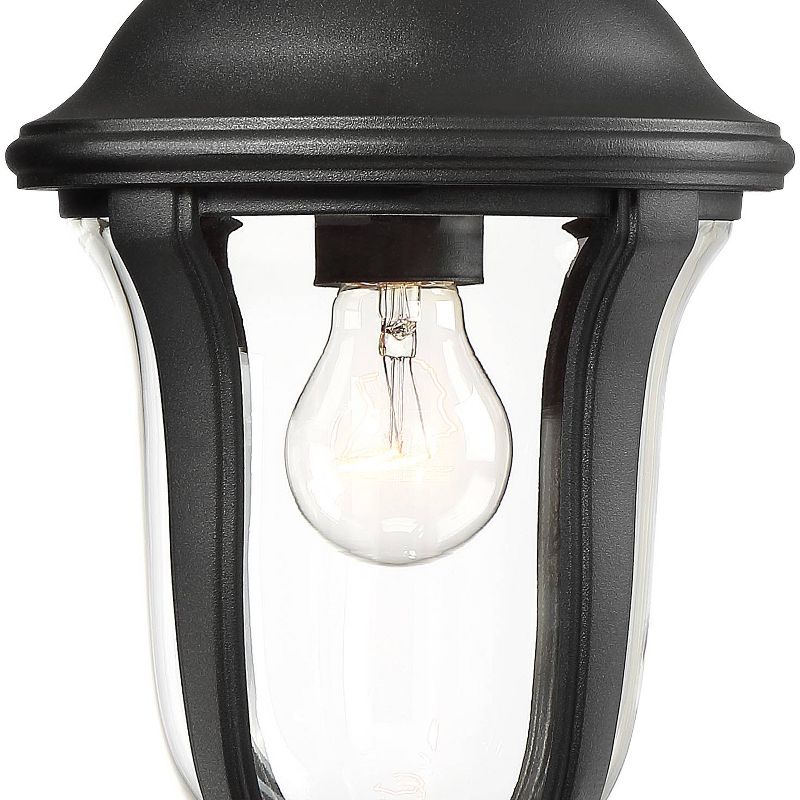 John Timberland Traditional Outdoor Wall Light Fixture Black 16 3/4" Clear Glass Downbridge for Exterior House Porch Patio Deck