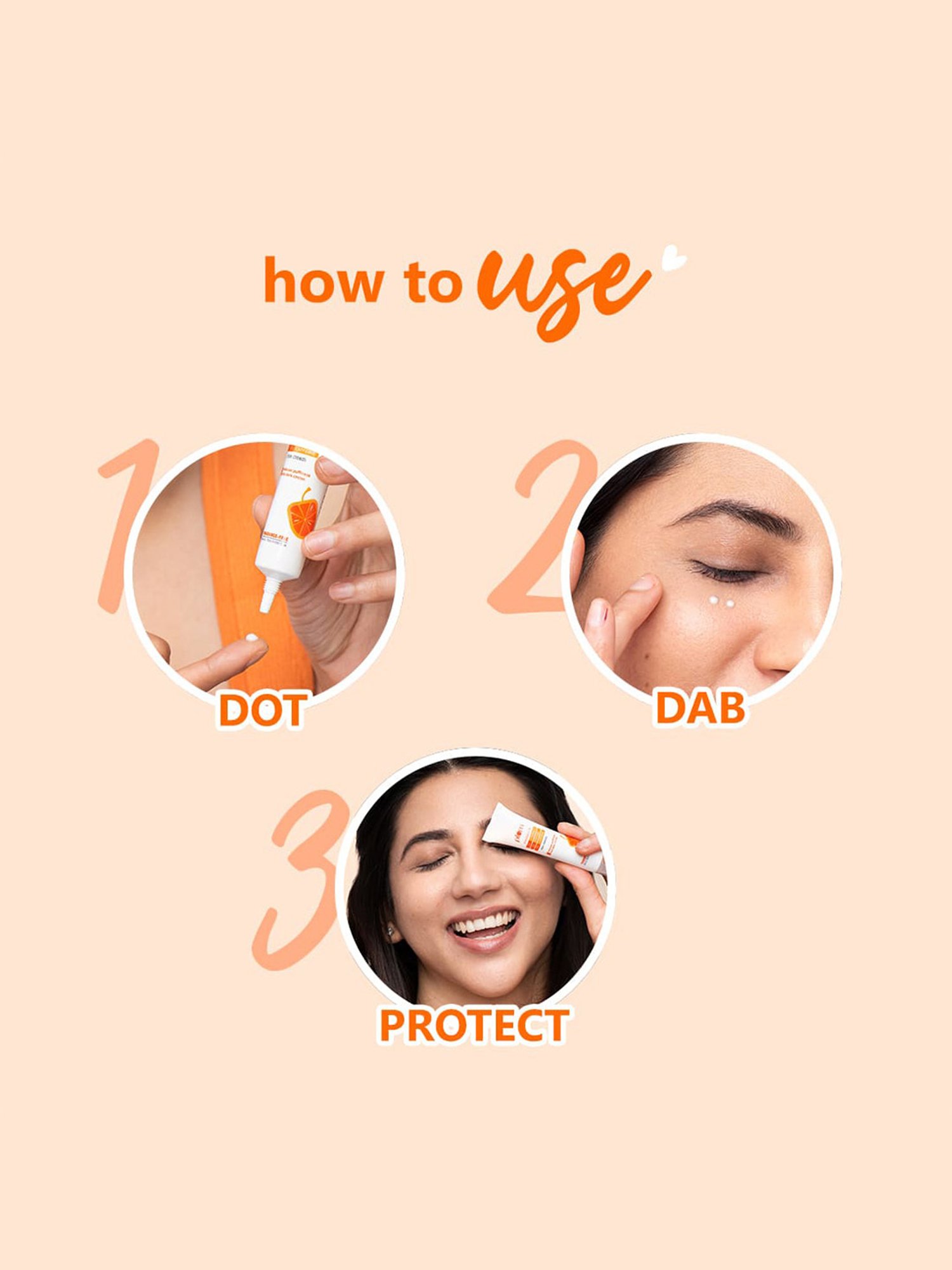 Plum Mandarin & 3% Vitamin C, 3% Peptide, 3% Caffeine Eye Cream - 15 ml