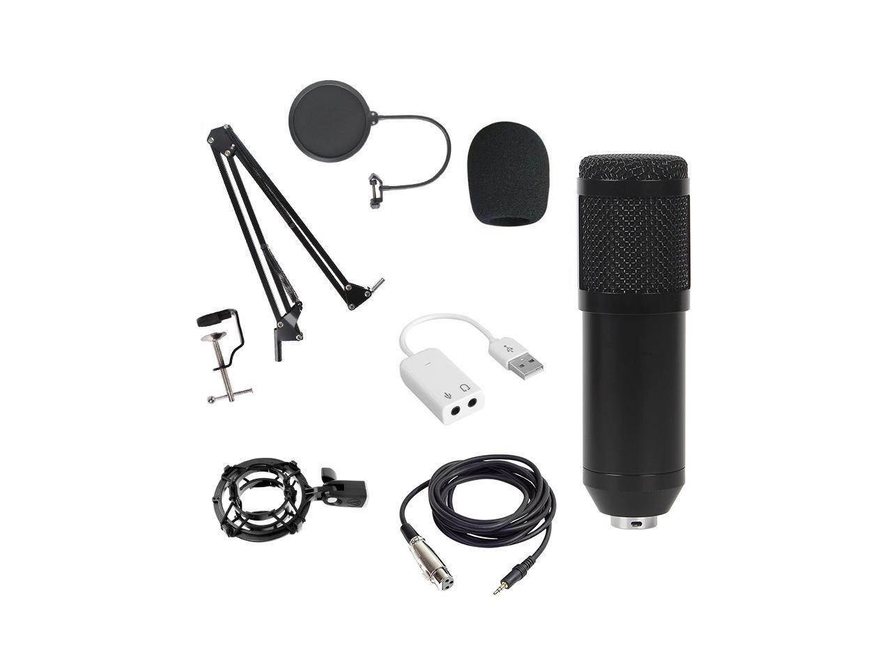 SA Profession BM800 Condenser Microphone for Computer Karaoke Phantom Power Pop Filter Multi-function Sound Card