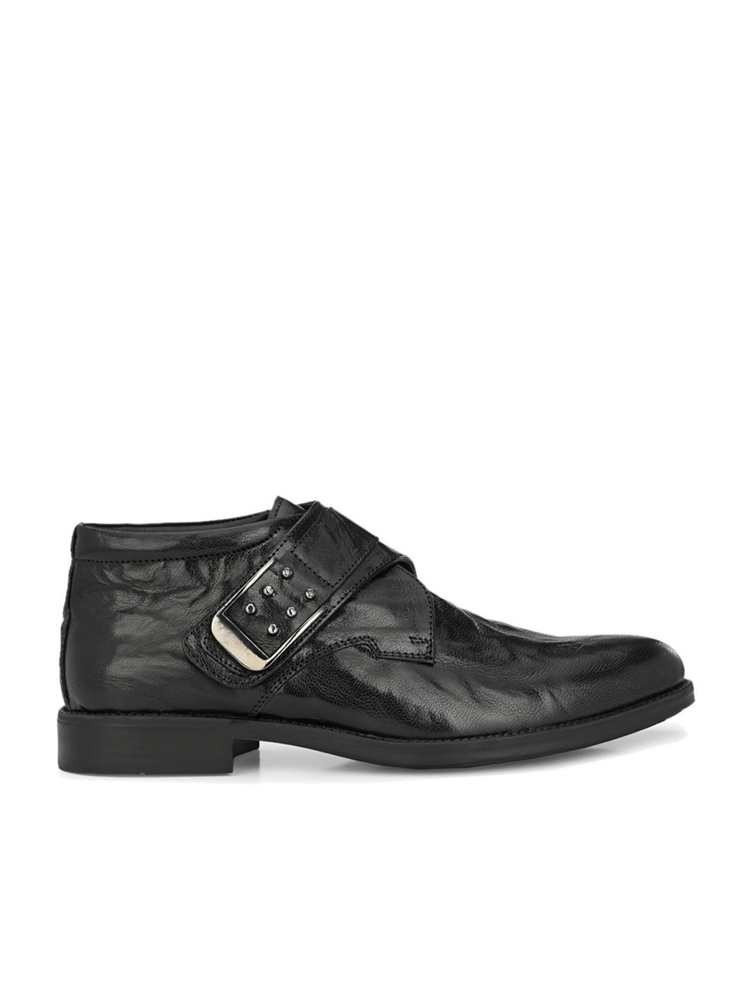 Hitz Men's Black Monk Shoes