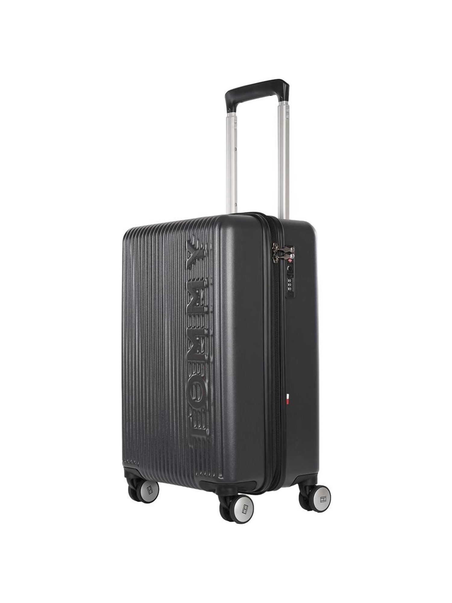 Tommy Hilfiger Empire Grey Textured Hard Cabin Trolley Bag - 35 cm