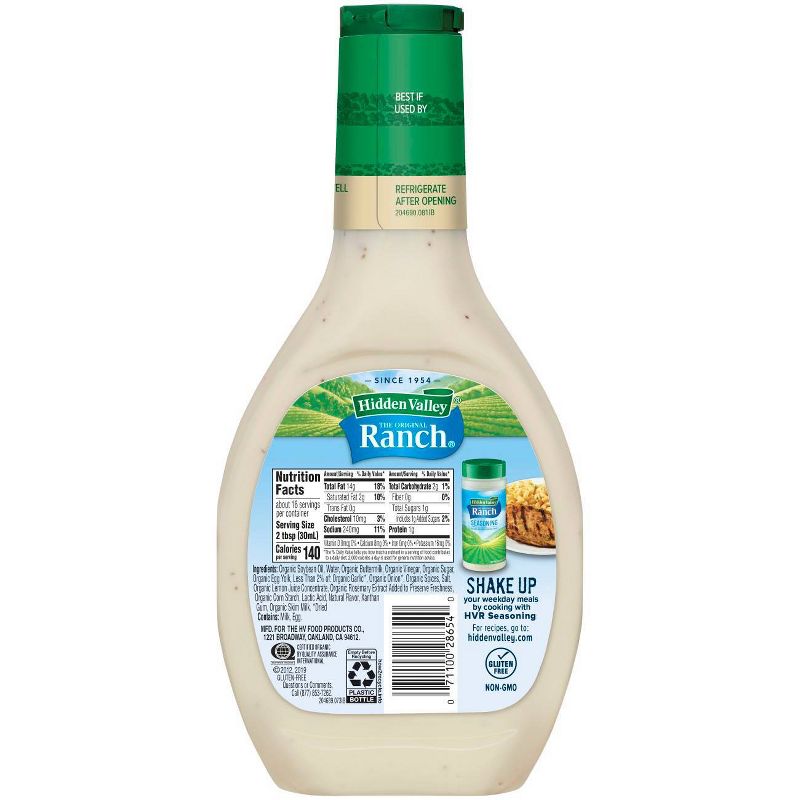 Hidden Valley Original Ranch Organic Salad Dressing & Topping - Gluten Free - 16fl oz