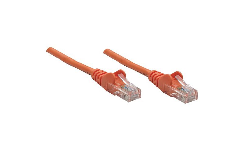 Intellinet Network Solutions Cat5e UTP Network Patch Cable, 25 ft (7.5 m), Orange - RJ45 Male / RJ45 Male