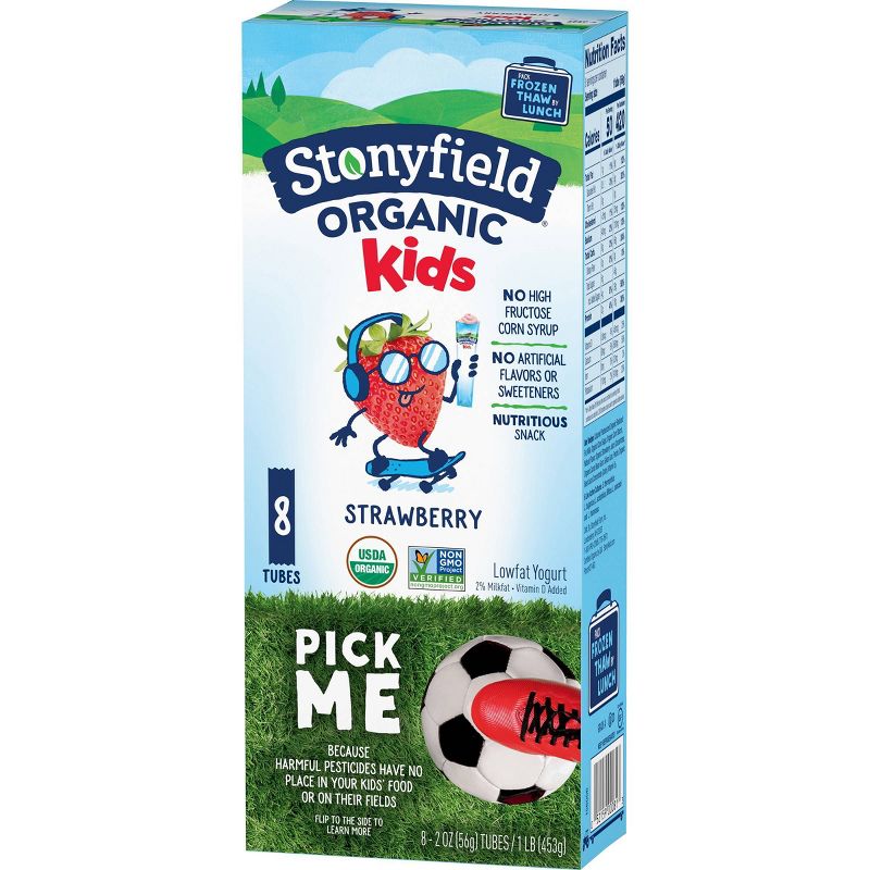 Stonyfield Organic YoKids Low Fat Strawberry Kids' Greek Yogurt Squeezers - 2oz/8ct