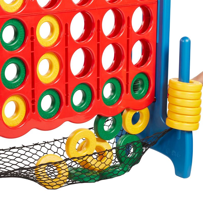 ECR4Kids Jumbo 4-to-Score Game Set with Carry Bag and Ring Net, Jumbo Connect-All-4 Game, 4 ft tall