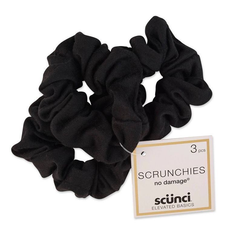 scunci Scrunchies - Black - 3ct