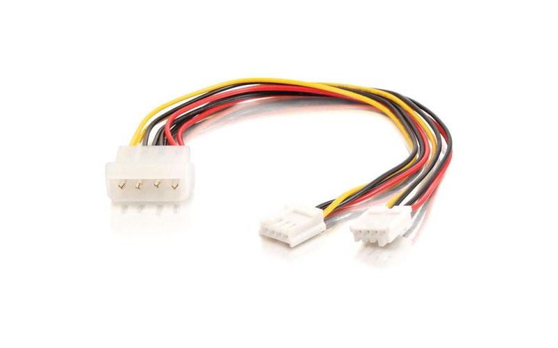 C2G 10in One 5-1/4in to Two 3-1/2in Internal Power Y-Cable - 10"