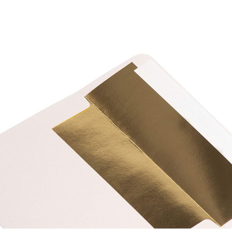 50-Pack A7 Bronze Foil Lined Envelopes for 5"x7" Announcements, Photos, Wedding Invitations, Off-White