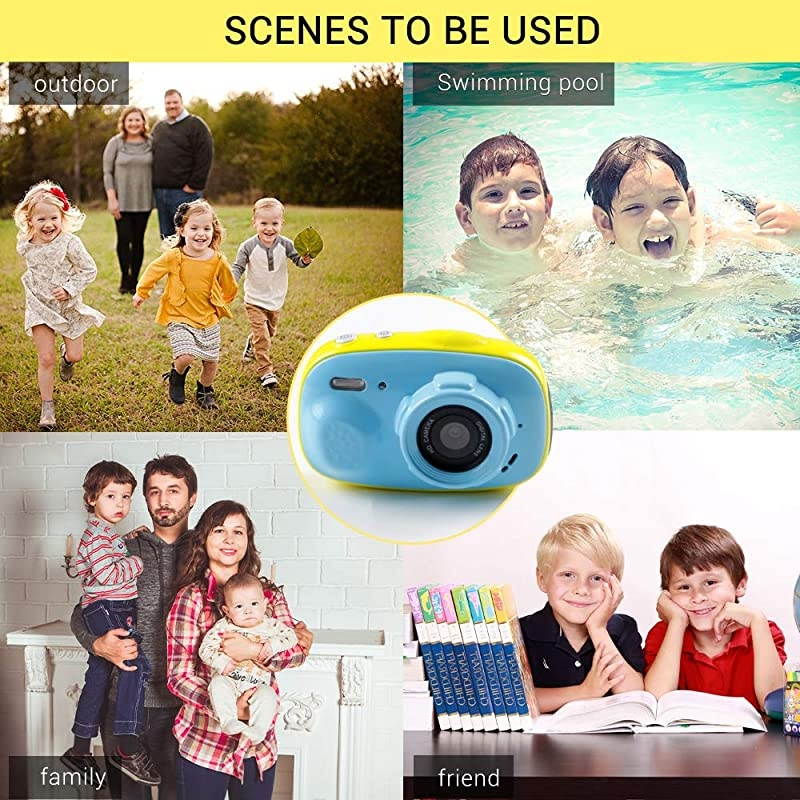 Kids Camera  Q1 Digital Video Camcorder Action Camera Rechargeable with 8G SD Card 2.0&rdquo; for 3-12 Year Old Boys and Girls Birthday Festival Gift