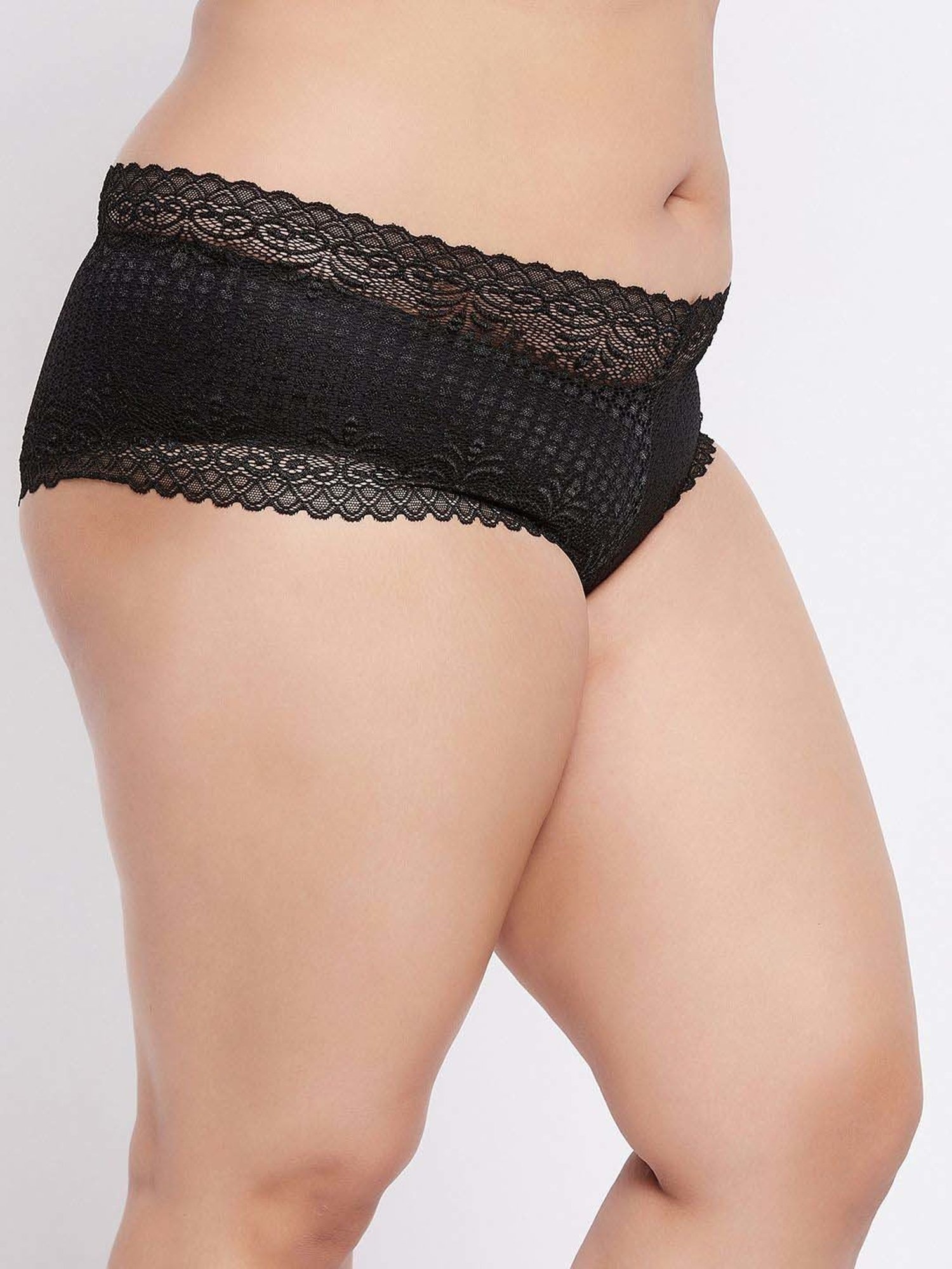 Secrets By ZeroKaata Black Lace Work Hipster Panty