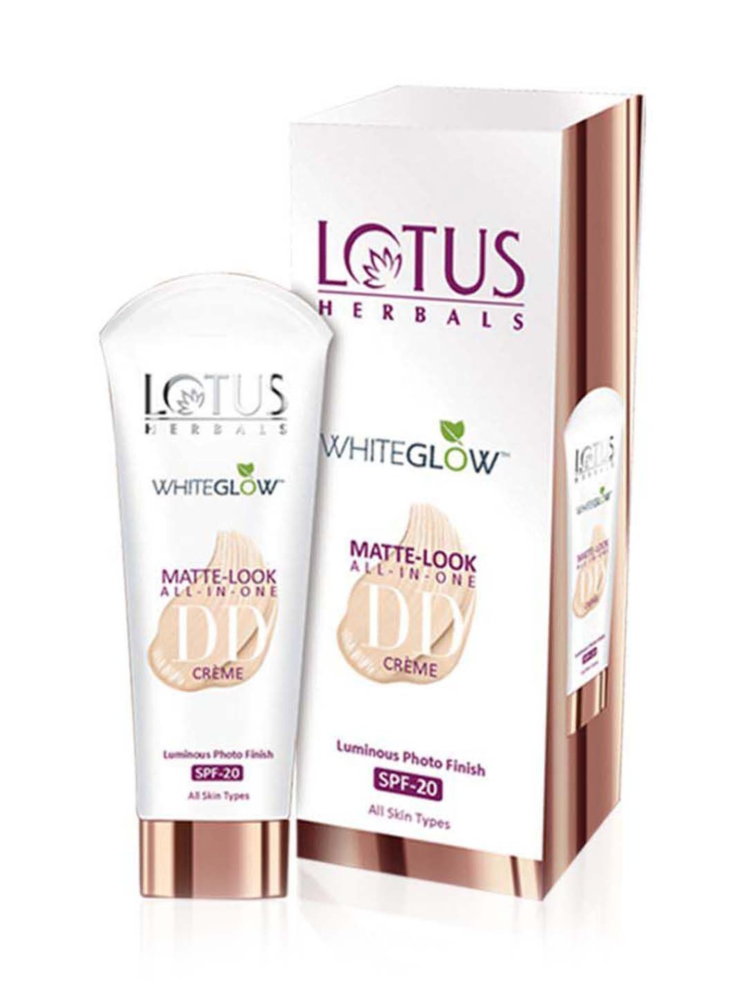 Lotus Herbals Whiteglow Matte Look All In One DD Creme SPF 20 Natural Beige - 50 gm