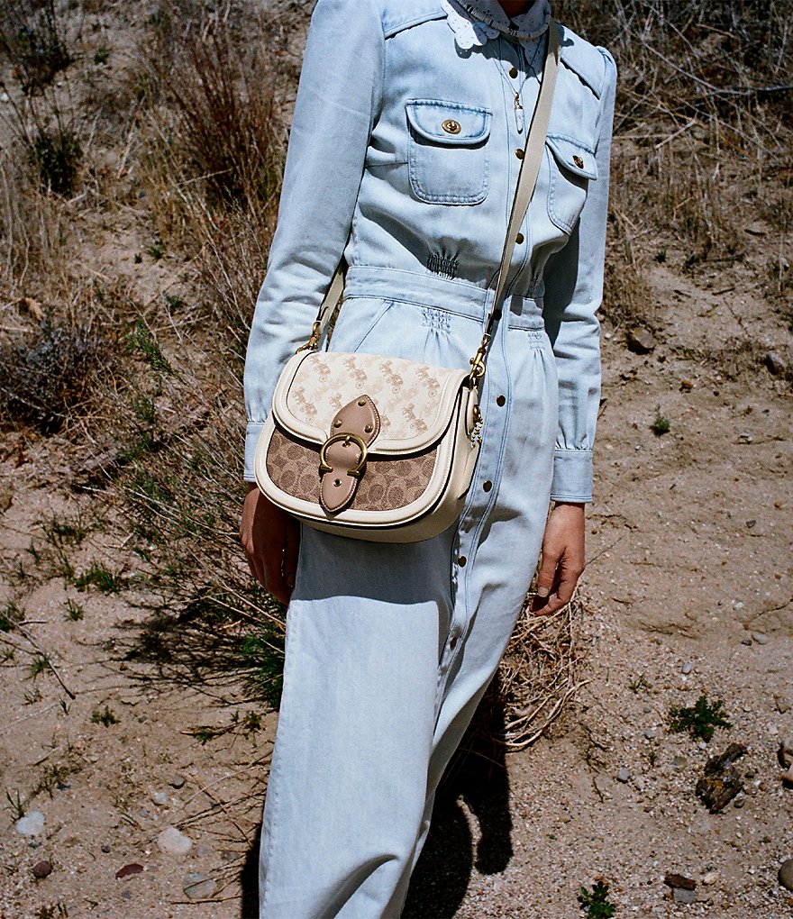 COACH Signature Carriage Beat Buckle Saddle Bag