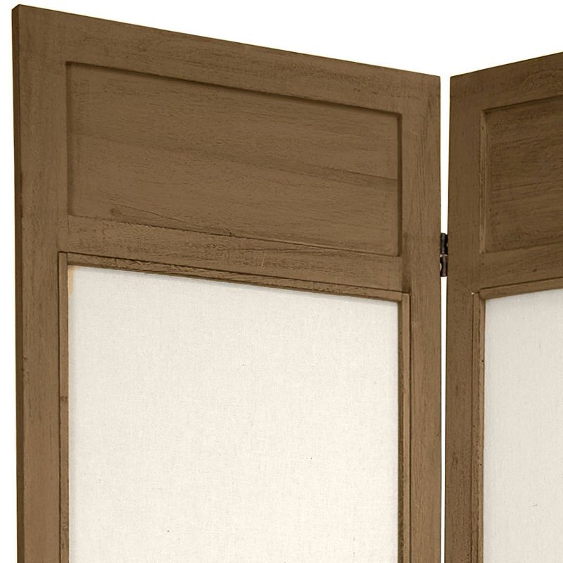 5 1/2 ft. Tall Solid Frame Fabric Room Divider - Burnt Gray (6 Panels)