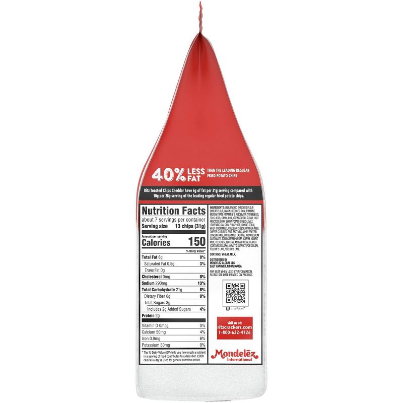 Ritz Toasted Chips, Cheddar - 8.1oz