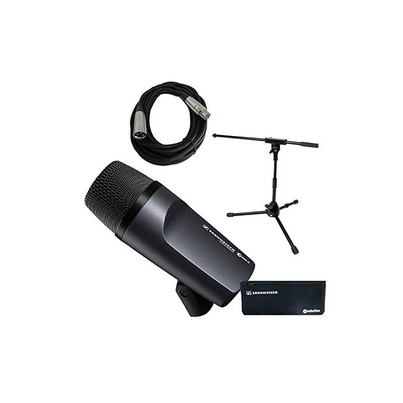 e 602II Bass Kick Drum Mic with Short Mic Stand amp Cable Bundle