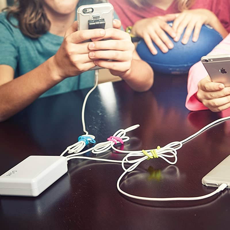 Gear Tie Cordable The Orginal Reusable Rubber Twist Tie with StretchLoop For Cord Management + Storage 6Inch Assorted Colors 4 Pack Made in the USA