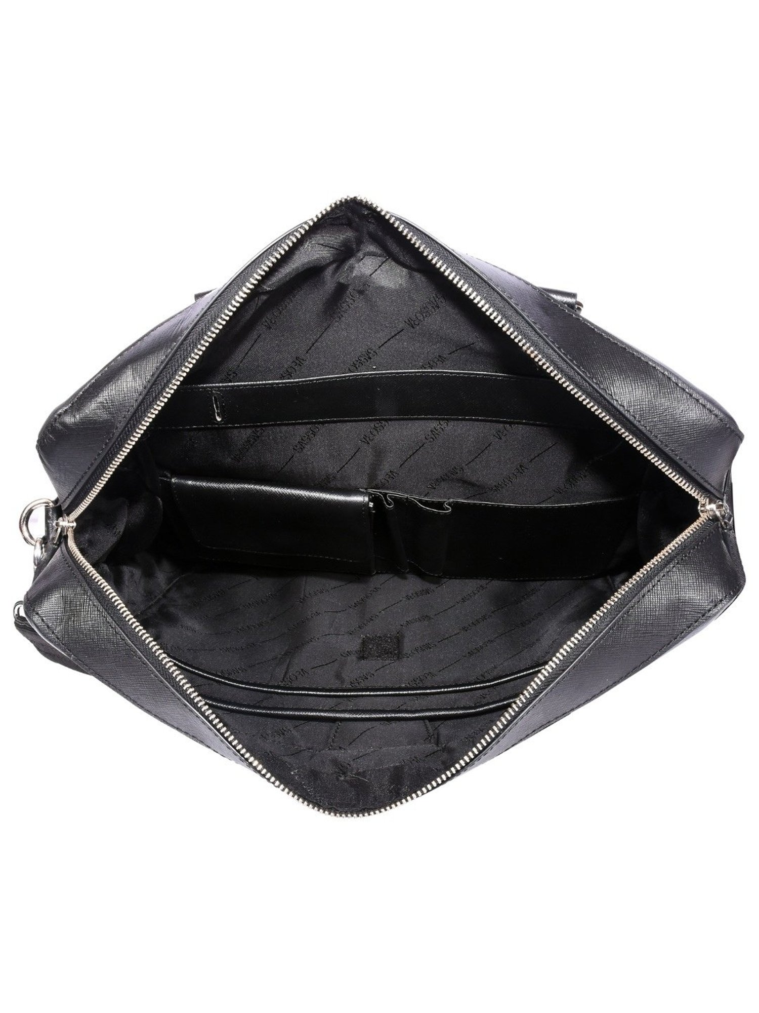 SASSORA JUNI Black Leather Large Messenger Bag
