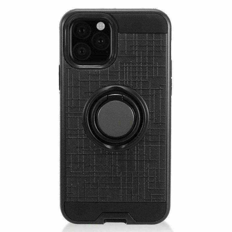 For  iPhone 11 Pro Max Black Hard TPU Hybrid Brushed Case Cover w/stand