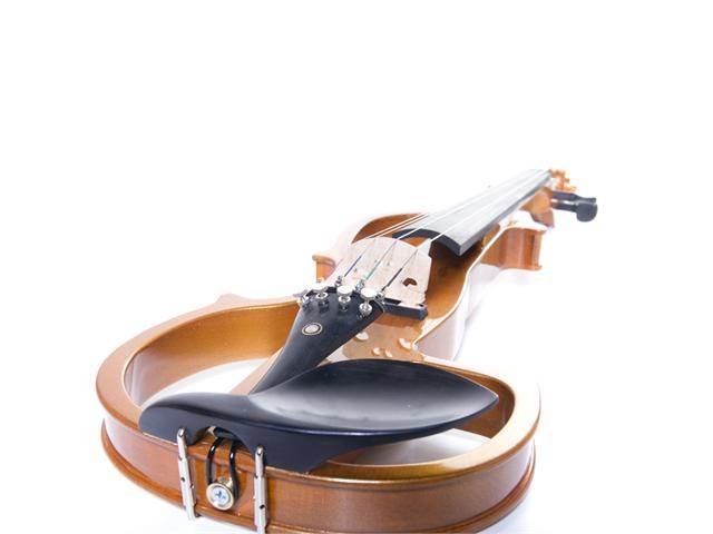 L4/4CEVN-L2Y 4/4 Full Size LEFT HANDED Electric Silent Solidwood Violin w/ Ebony Fittings in Metallic Maple