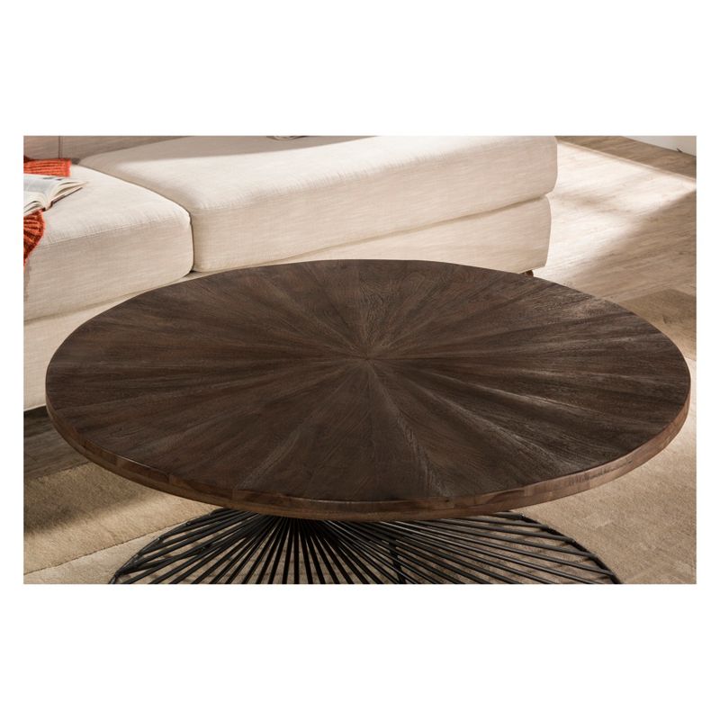 Kanister Coffee Table Wood/Metal Weathered Walnut Finished/Dark Pewter - Hillsdale Furniture
