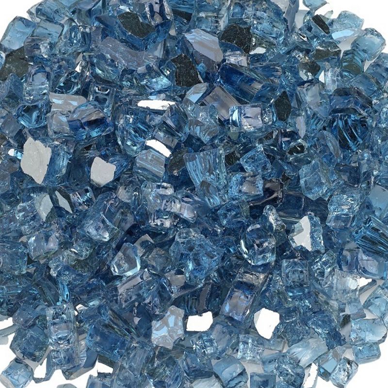 American Fireglass 10 LB Bag 1/4 Inch Reflective Fireplace & Firepit Fire Glass, Pacific Blue