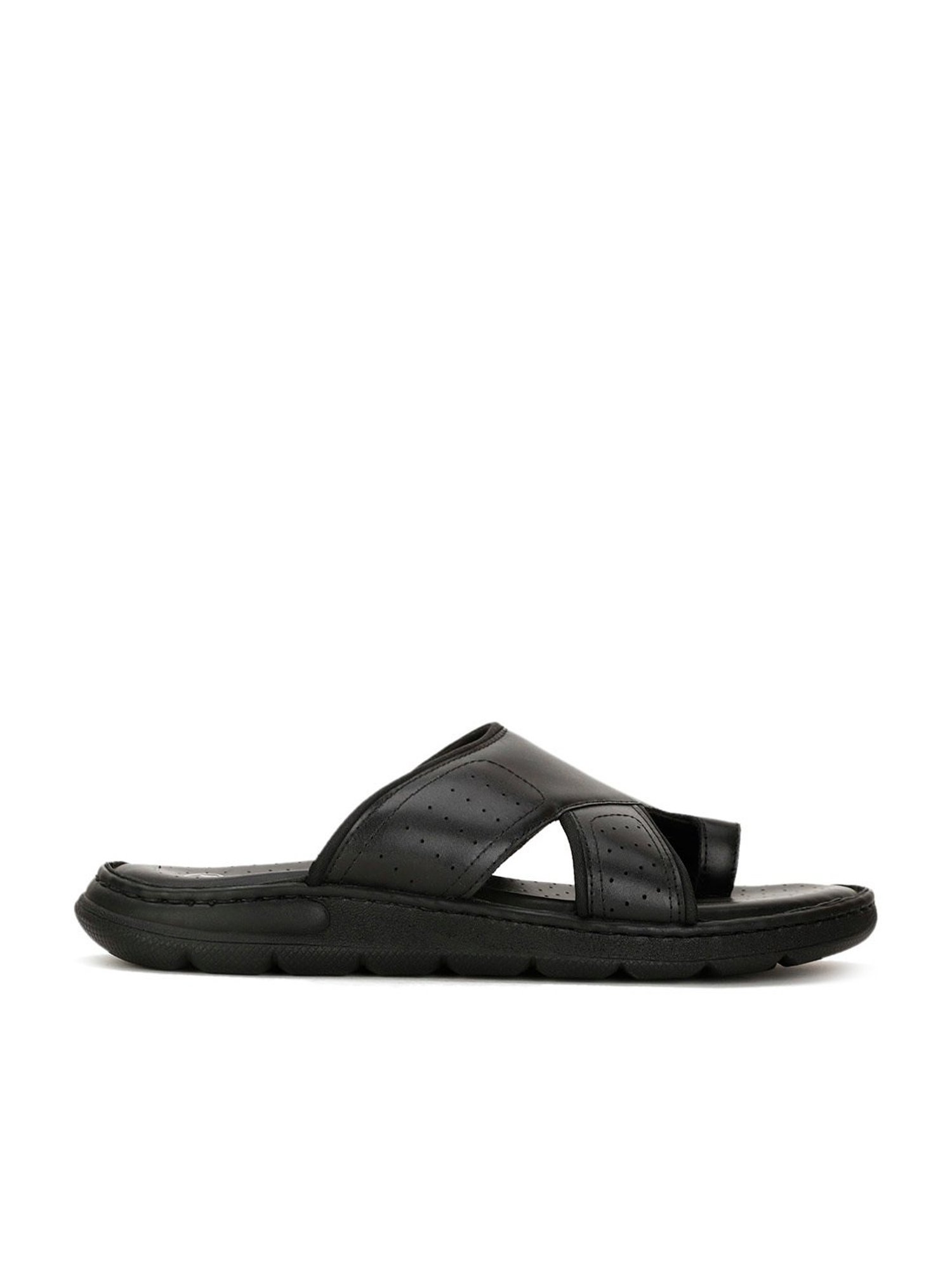 Hush Puppies by Bata Men's Black Toe Ring Sandals