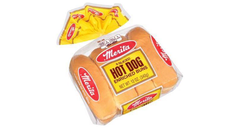 Merita White Hot Dog Buns 8ct 12oz