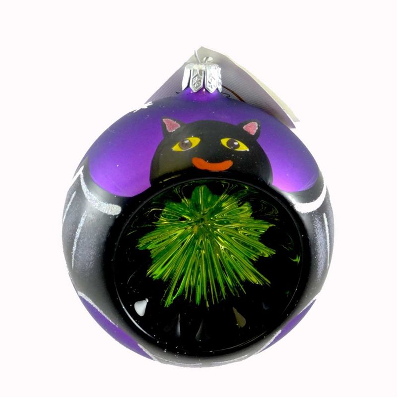 Laved Italian Ornaments Bat Purple Ball Halloween Reflector  -  Tree Ornaments