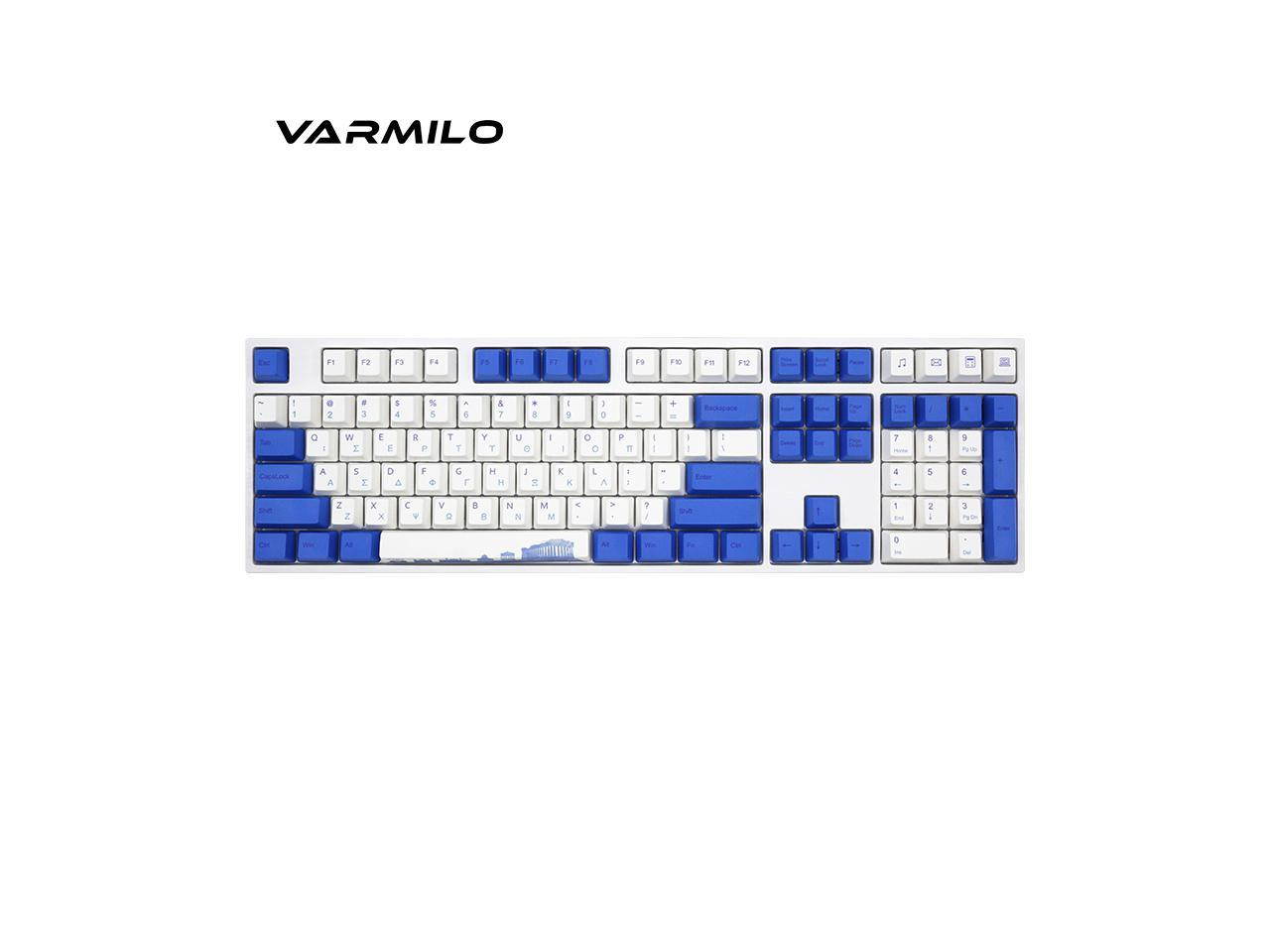 Varmilo Original Height 108Keycaps Set for Mechanical Gaming Keyboard, 1.3mm Thickness-KEYCAPS ONLY( Aegean Sea Theme)