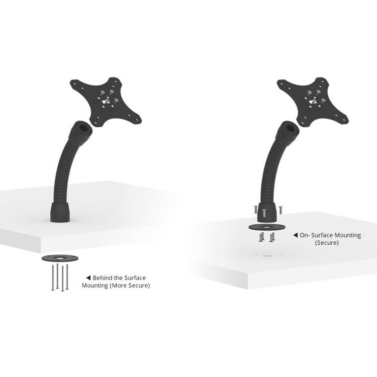 VidaMount Black Enclosure and Flexible Desk/Wall Surface Mount [Bundle] compatible with iPad Pro 12.9" (1st/2nd Gen)