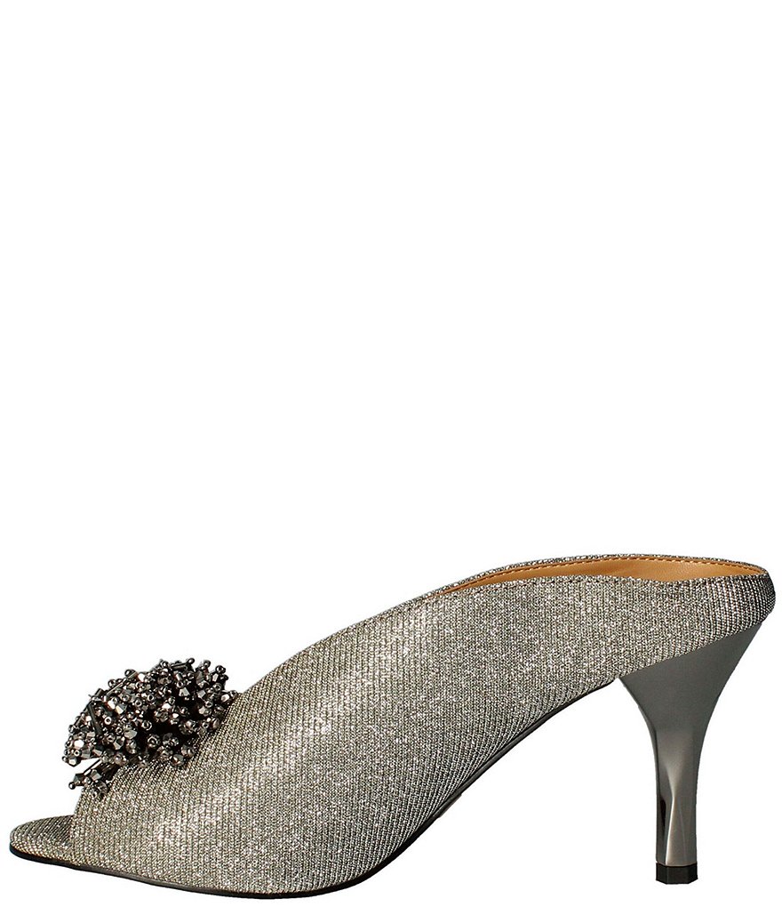 J. Renee Emilia Dance Glitter Fabric Ornament Detail Dress Mules
