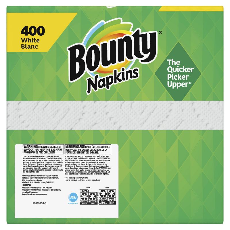 Bounty Paper Napkins White - 400ct