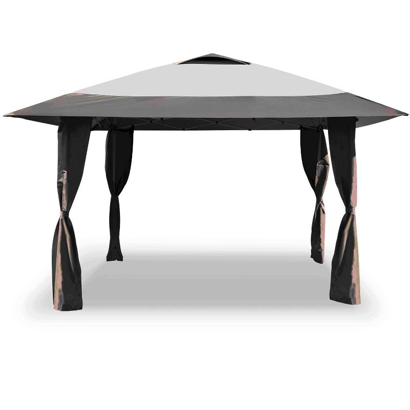 Caravan Canopy CVAN21316200150 Haven Foldable 12.7 by 12.7 Foot Instant Shade Outdoor Pop-Up Canopy Gazebo Style Tent with Travel Bag, Beige/Brown