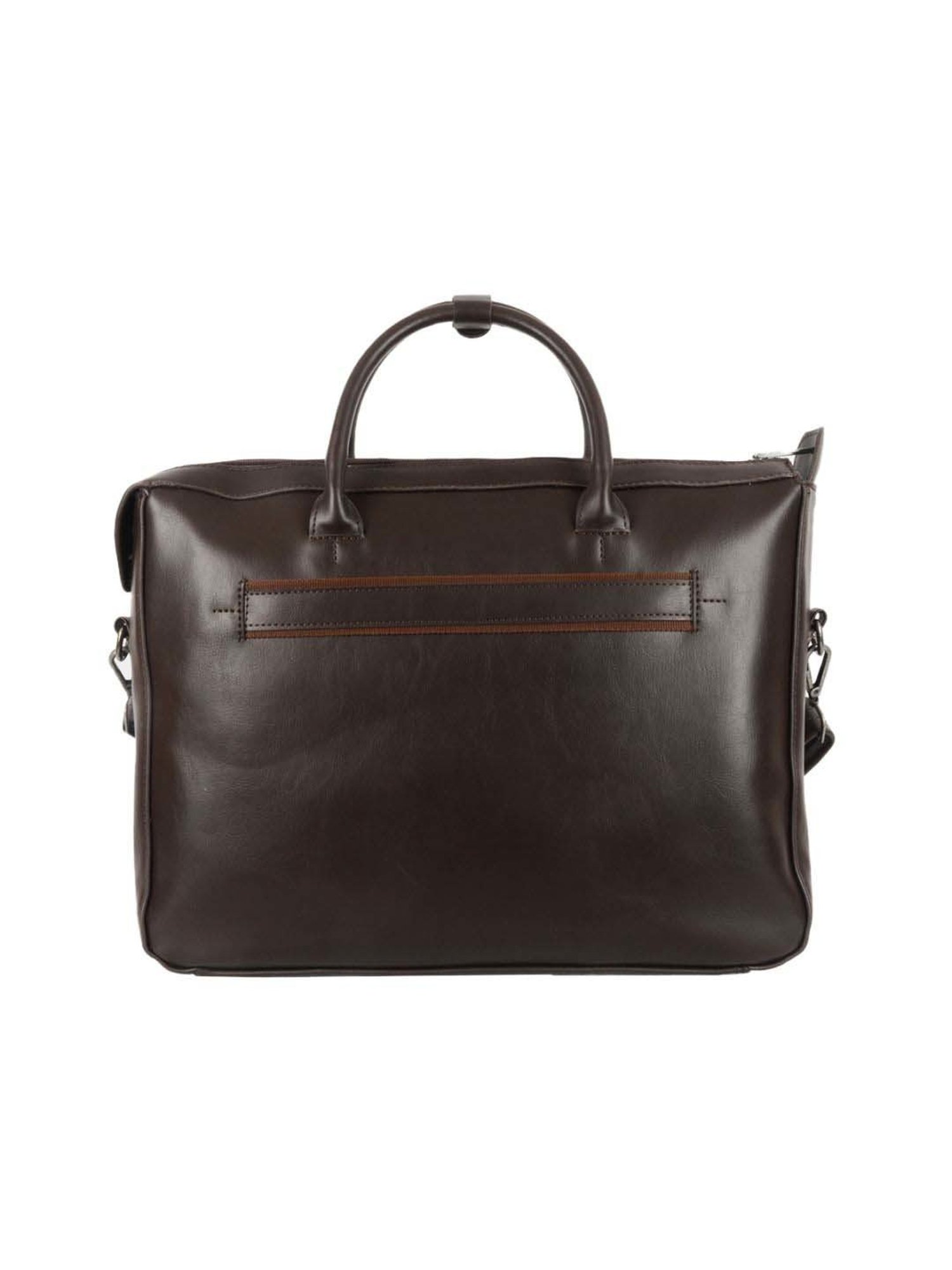 Baggit Brown PVC Solid Laptop Messenger Bag