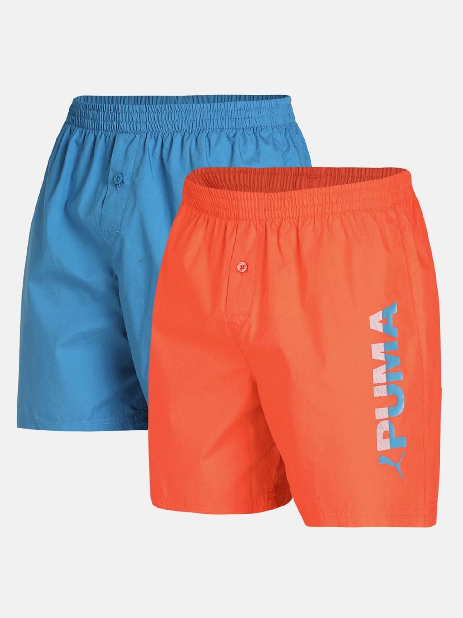 Puma Deep Apricot & Vallarta Blue Regular Fit Boxers - Pack Of 2